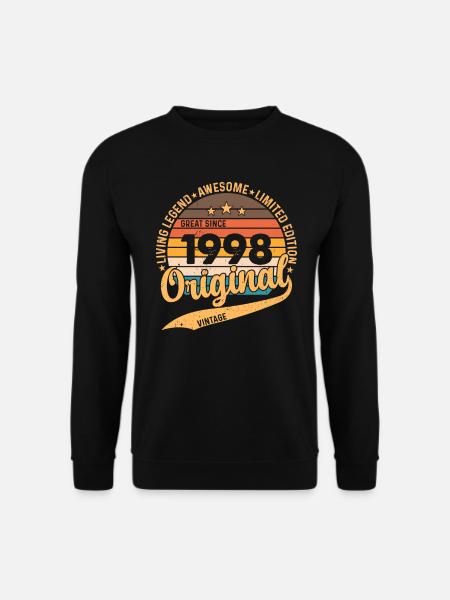 Millésime 1998 - Cadeau d’anniversaire rétro - Sweat-shirt Unisexe - noir