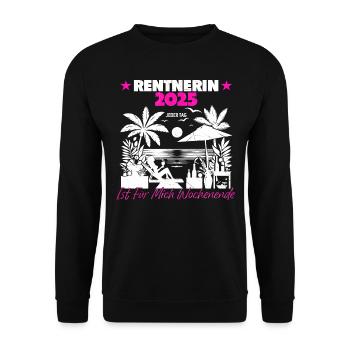 Rente Ruhestand Rentner Geschenk - Unisex Pullover - Schwarz - Vorne - Alina (178cm) & Michal (187cm)