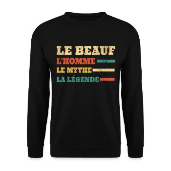 Beauf Homme Mythe Légende Beau-Frère - Sweat-shirt Unisexe - noir - Devant - Alina (178cm) & Michal (187cm)