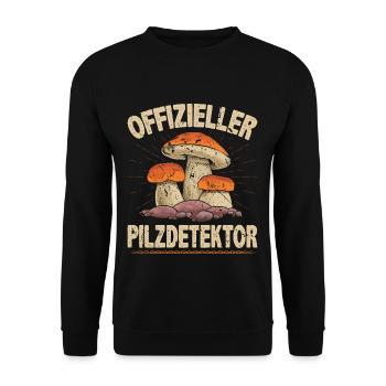 Pilzsammler Pilze Sammeln Männer Steinpilz - Unisex Pullover - Schwarz - Vorne - Alina (178cm) & Michal (187cm)