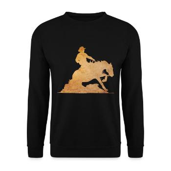 Sliding stop Western riding Reining gift - Unisex Sweatshirt - black - Front - Alina (178cm) & Michal (187cm)