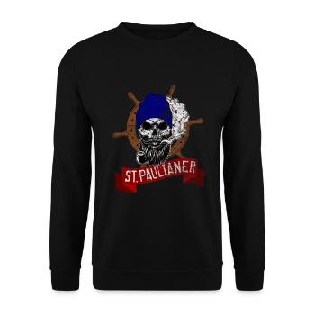 st paulianer st pauli design - Unisex Sweatshirt - black - Front - Alina (178cm) & Michal (187cm)