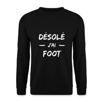 t shirt desole j'ai foot humour football homme - Sweat-shirt Unisexe - noir - Devant - Alina (178cm) & Michal (187cm)