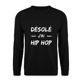 t shirt desole j'ai hip hop humour danse hiphop - Sweat-shirt Unisexe - noir - Devant - Alina (178cm) & Michal (187cm)