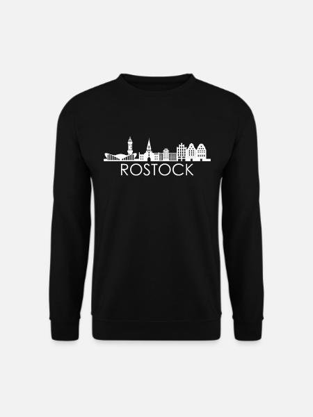 Die Stadt Rostock Skyline Deutschland Rostock - Unisex Pullover - Schwarz