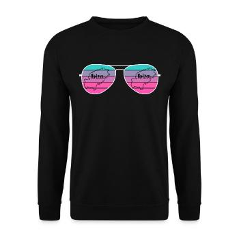 Sunglasses with map of the island of Ibiza - Unisex Sweatshirt - black - Front - Alina (178cm) & Michal (187cm)