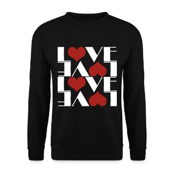Coeurs d’AMOUR - Sweat-shirt Unisexe - noir - Devant - Alina (178cm) & Michal (187cm)