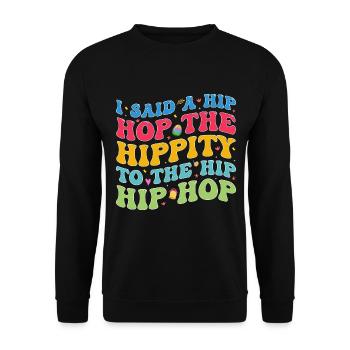 Joyeuses Pâques avec le lapin de Pâques - Sweat-shirt Unisexe - noir - Devant - Alina (178cm) & Michal (187cm)