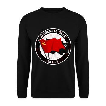 Antifascist action - Unisex Sweatshirt - black - Front - Alina (178cm) & Michal (187cm)