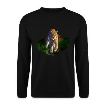 lynx - Unisex Sweatshirt - black - Front - Alina (178cm) & Michal (187cm)