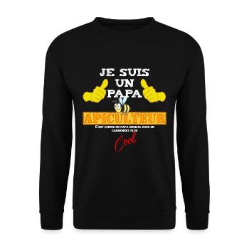 Je suis un papa apiculteur - Sweat-shirt Unisexe - noir - Devant - Alina (178cm) & Michal (187cm)