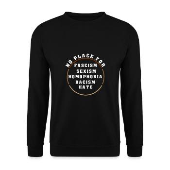 Gegen Rechts Antifa Rassismus Pride LGBT LGBTQIA - Unisex Sweatshirt - black - Front - Alina (178cm) & Michal (187cm)