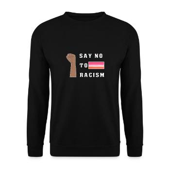 Gegen Rechts Rassismus Lesbisch blm LGBTQ Antifa - Unisex Pullover - Schwarz - Vorne - Alina (178cm) & Michal (187cm)