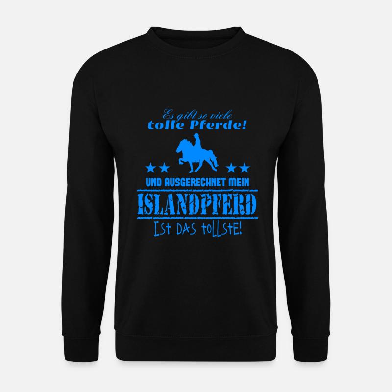 Isländer T-Shirt Islandpferd Island Pony - Unisex Pullover - Schwarz