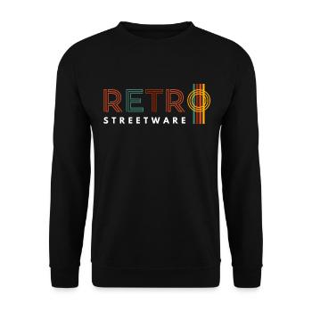 Retro Design streetwear - Unisex Pullover - Schwarz - Vorne - Alina (178cm) & Michal (187cm)