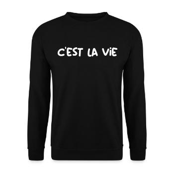 c est la vie - Sweat-shirt Unisexe - noir - Devant - Alina (178cm) & Michal (187cm)