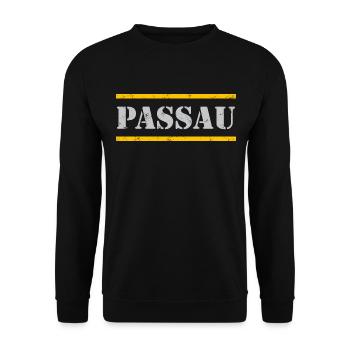 Passau - Unisex Pullover - Schwarz - Vorne - Alina (178cm) & Michal (187cm)
