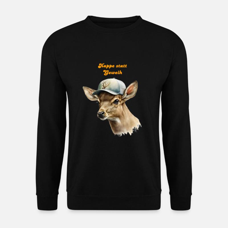 Kappe Statt Geweih -Einfach tierisch! - Unisex Pullover - Schwarz