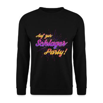Auf zur Schlagerparty - Unisex Pullover - Schwarz - Vorne - Alina (178cm) & Michal (187cm)