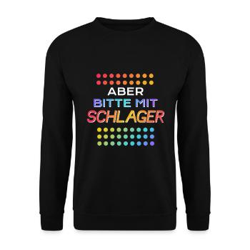 Aber bitte mit Schlager - Unisex Pullover - Schwarz - Vorne - Alina (178cm) & Michal (187cm)