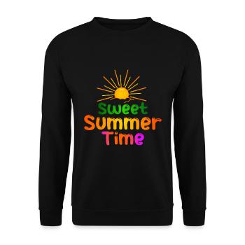 sweet summertime - Unisex Pullover - Schwarz - Vorne - Alina (178cm) & Michal (187cm)