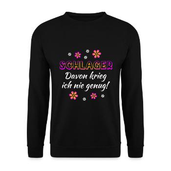 Schlager davon krieg ich nie genug - Unisex Pullover - Schwarz - Vorne - Alina (178cm) & Michal (187cm)
