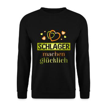 Schlager vous rend heureux - Sweat-shirt Unisexe - noir - Devant - Alina (178cm) & Michal (187cm)