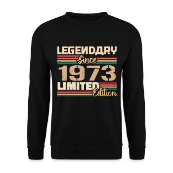 1973 Vintage 1973 Geburtstag geboren im Jahr 1973 - Unisex Pullover - Schwarz - Vorne - Alina (178cm) & Michal (187cm)