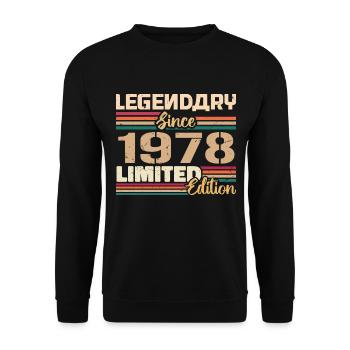 1978 Millésime 1978 Anniversaire Né En 1978 - Sweat-shirt Unisexe - noir - Devant - Alina (178cm) & Michal (187cm)
