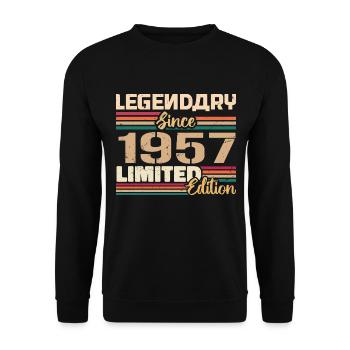 1957 Vintage 1957 Geburtstag geboren im Jahr 1957 - Unisex Pullover - Schwarz - Vorne - Alina (178cm) & Michal (187cm)
