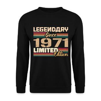 1971 Vintage 1971 Geburtstag geboren im Jahr 1971 - Unisex Pullover - Schwarz - Vorne - Alina (178cm) & Michal (187cm)