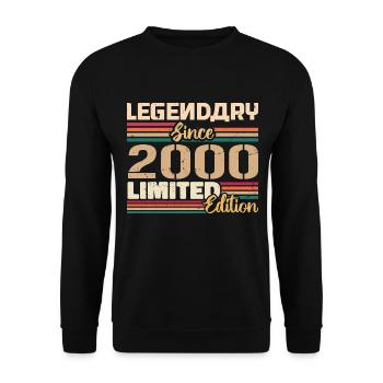2000 Vintage 2000 Geburtstag geboren im Jahr 2000 - Unisex Pullover - Schwarz - Vorne - Alina (178cm) & Michal (187cm)
