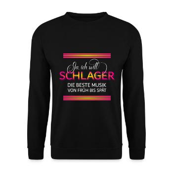 Schlager Ja ich will - Unisex Pullover - Schwarz - Vorne - Alina (178cm) & Michal (187cm)