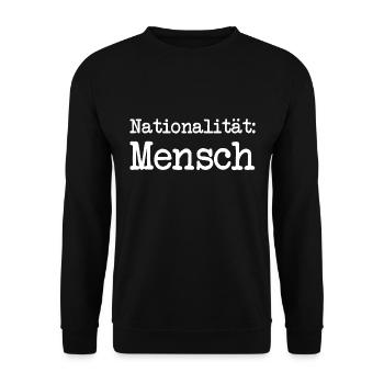 Anti Nazi Spruch - Unisex Pullover - Schwarz - Vorne - Alina (178cm) & Michal (187cm)