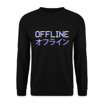 Vaporwave Aesthetic Offline - Sweat-shirt Unisexe - noir - Devant - Alina (178cm) & Michal (187cm)