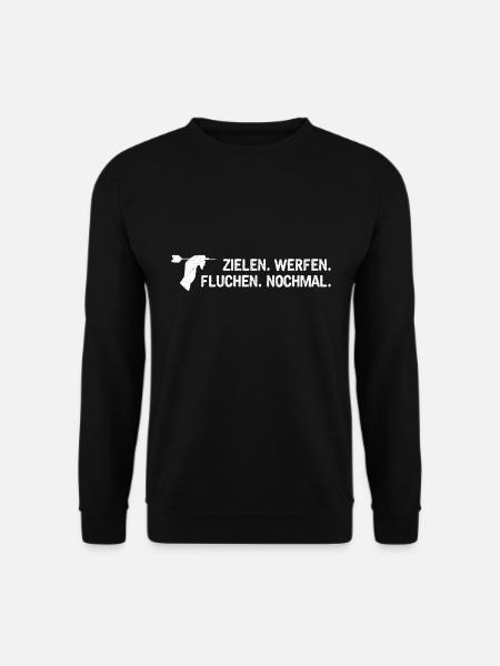 Dart Zielen Werfen Fluchen Nochmal - Unisex Pullover - Schwarz