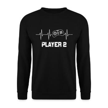 Gaming PartnerLook Player 2 Heartbeat - Unisex Sweatshirt - black - Front - Alina (178cm) & Michal (187cm)
