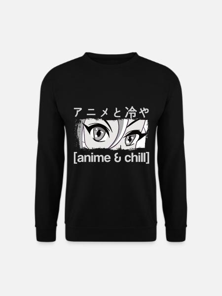 Anime & Chill Kanji - Unisex Pullover - Schwarz