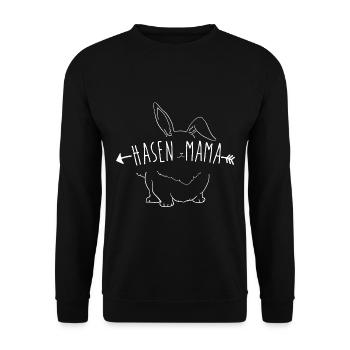 Hasen Mama - Unisex Pullover - Schwarz - Vorne - Alina (178cm) & Michal (187cm)