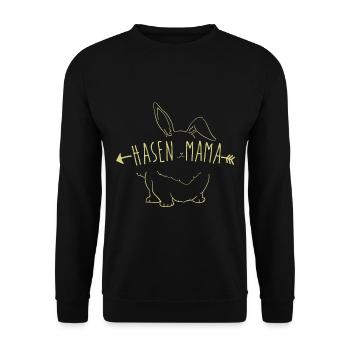 Hasen Mama - Unisex Pullover - Schwarz - Vorne - Alina (178cm) & Michal (187cm)