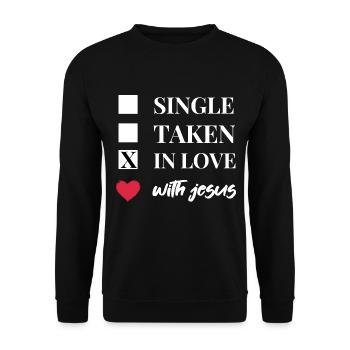 Célibataire Amoureux de Jésus | Des vêtements chrétiens ! - Sweat-shirt Unisexe - noir - Devant - Alina (178cm) & Michal (187cm)