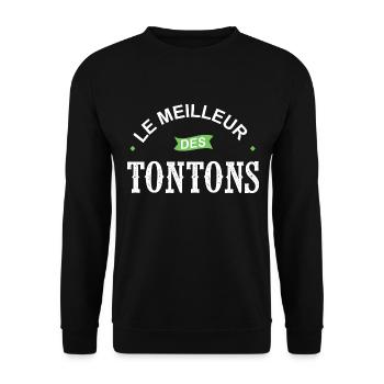 Cadeau tonton le meilleur des tontons - Sweat-shirt Unisexe - noir - Devant - Alina (178cm) & Michal (187cm)