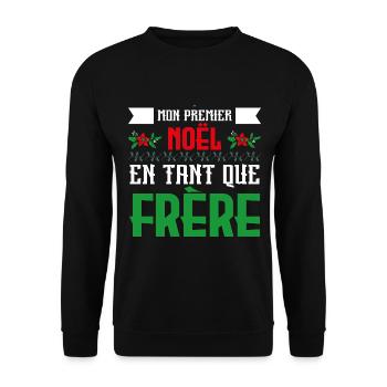 Le premier Noël en tant que frère - Sweat-shirt Unisexe - noir - Devant - Alina (178cm) & Michal (187cm)