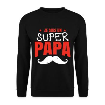 Je Suis Un Papa - Sweat-shirt Unisexe - noir - Devant - Alina (178cm) & Michal (187cm)