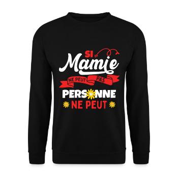 Grand Maman Mémère Mamie Cadeau - Sweat-shirt Unisexe - noir - Devant - Alina (178cm) & Michal (187cm)
