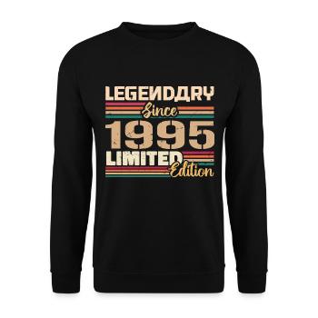 1995 Vintage 1995 Birthday born in 1995 - Unisex Sweatshirt - black - Front - Alina (178cm) & Michal (187cm)