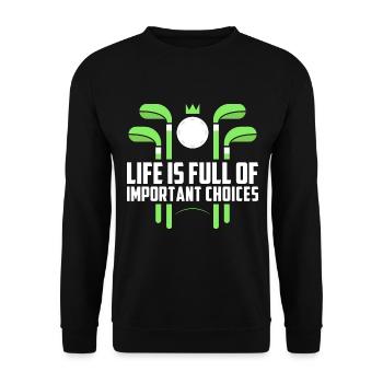 Golf Golf Clubs de golf Golfeur - Sweat-shirt Unisexe - noir - Devant - Alina (178cm) & Michal (187cm)