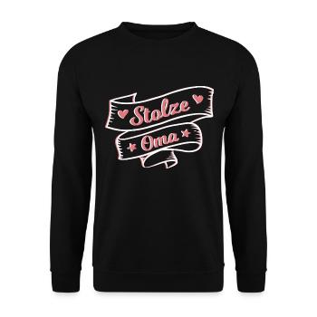 Stolze Oma Enkelkinder - Unisex Pullover - Schwarz - Vorne - Alina (178cm) & Michal (187cm)