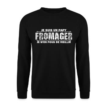 je suis un papy fromager cadeau de mon papy. - Sweat-shirt Unisexe - noir - Devant - Alina (178cm) & Michal (187cm)