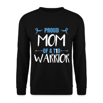 Mom Of A T1D Warrior - Unisex Sweatshirt - black - Front - Alina (178cm) & Michal (187cm)